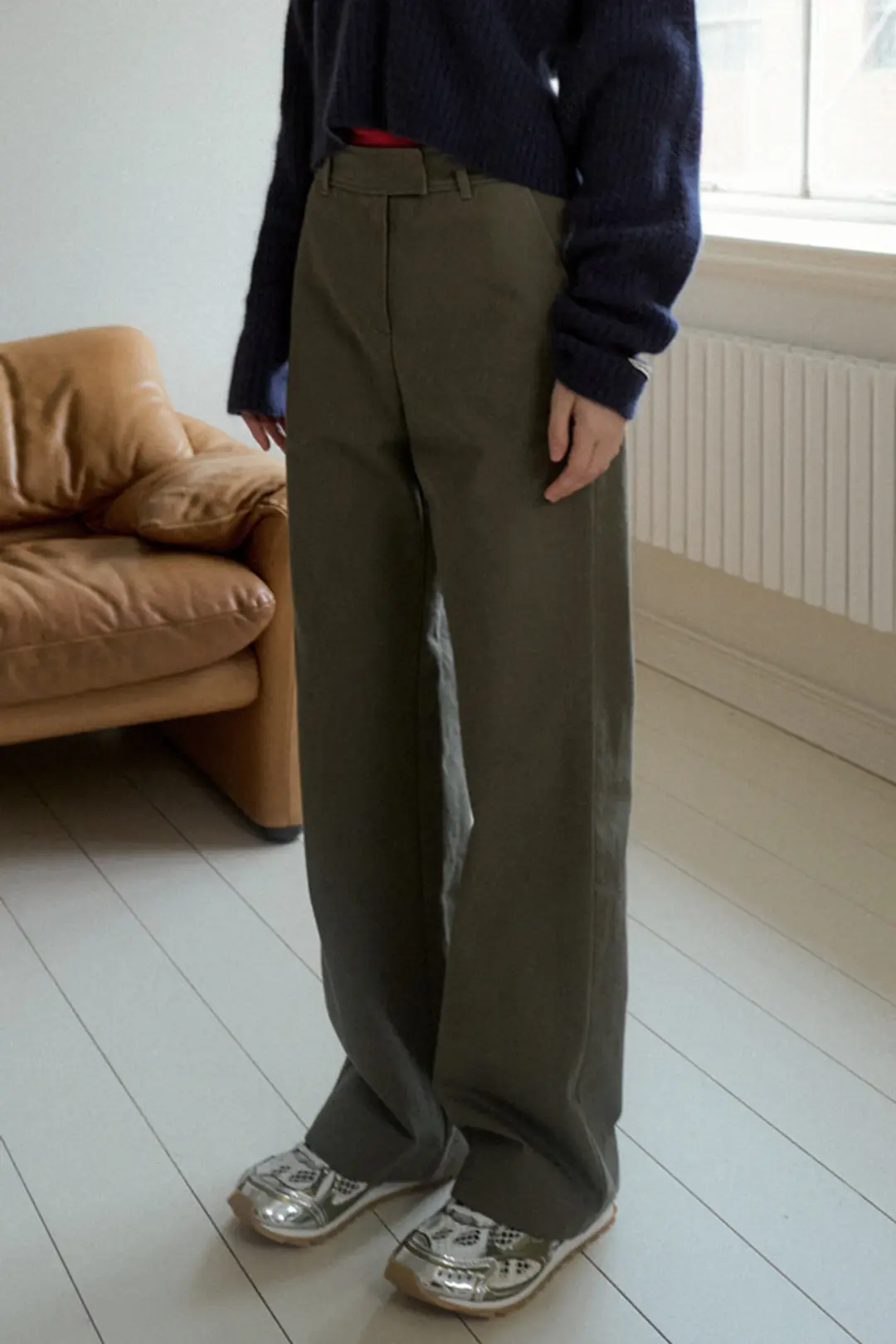 오버듀플레어 COTTON STRAIGHT PANTS_KHAKI 상품 이미지 2