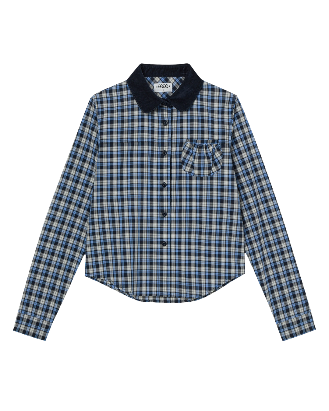 에이이에이이 ROUND POCKET CHECK SHIRTS [BLUE] 상품 이미지 1
