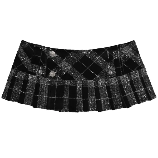 Micro mini pleats skirt (Black)