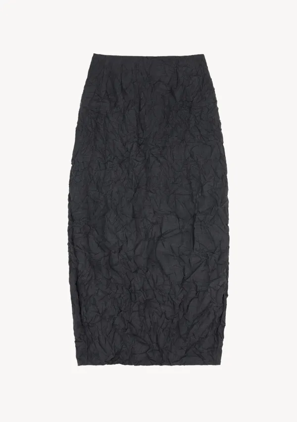 Raw Crumple Skirt in Charcoal