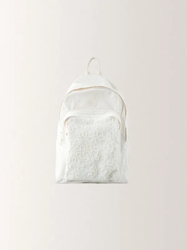 JAQUARD FLOWER BACKPACK [ CREAM ]