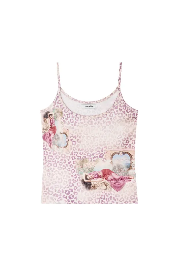 LEOPARD CLASSIC SLEEVELESS TOP (PINK)
