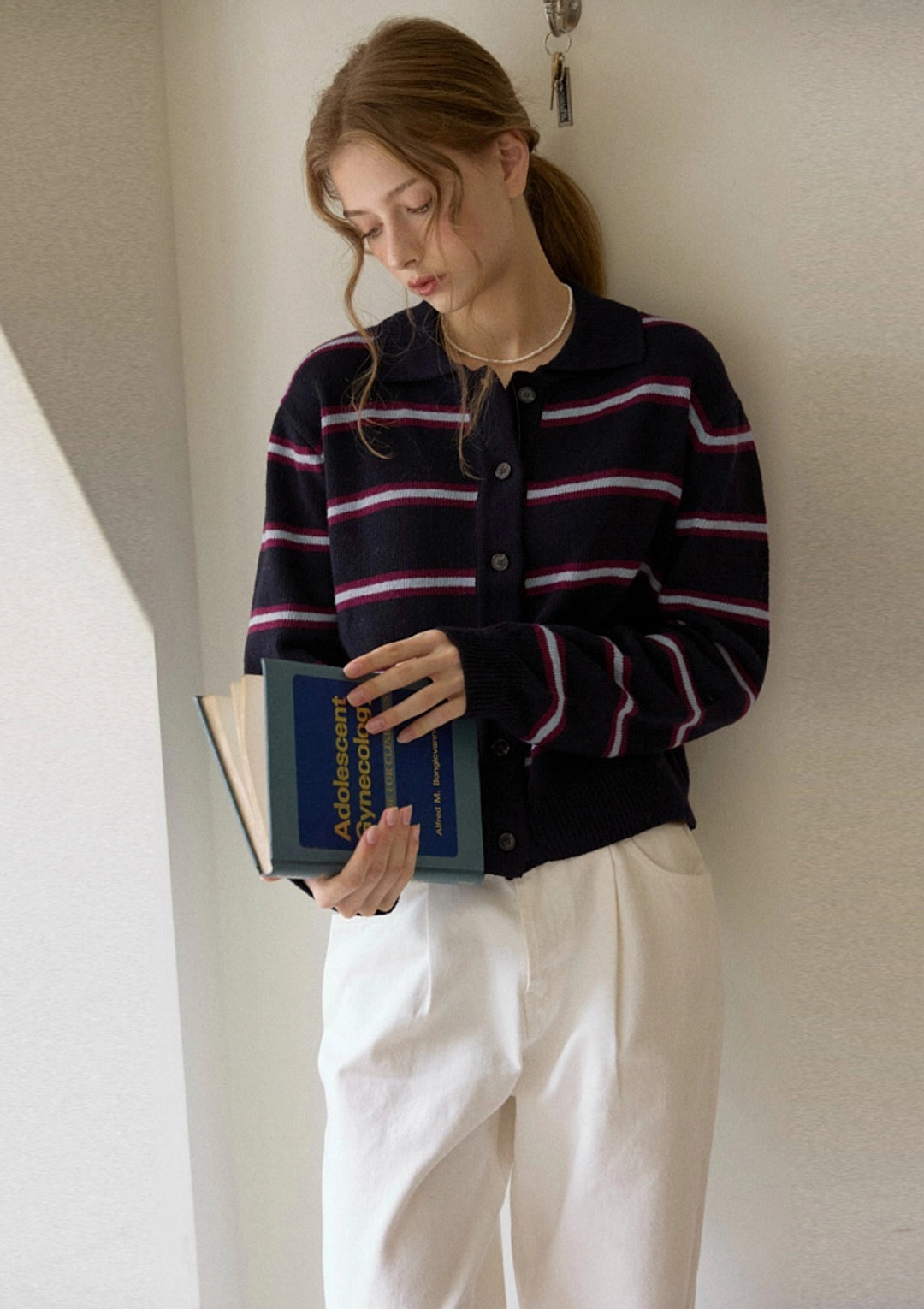 오픈도어 Combi Cardigan NAVY 상품 이미지 2