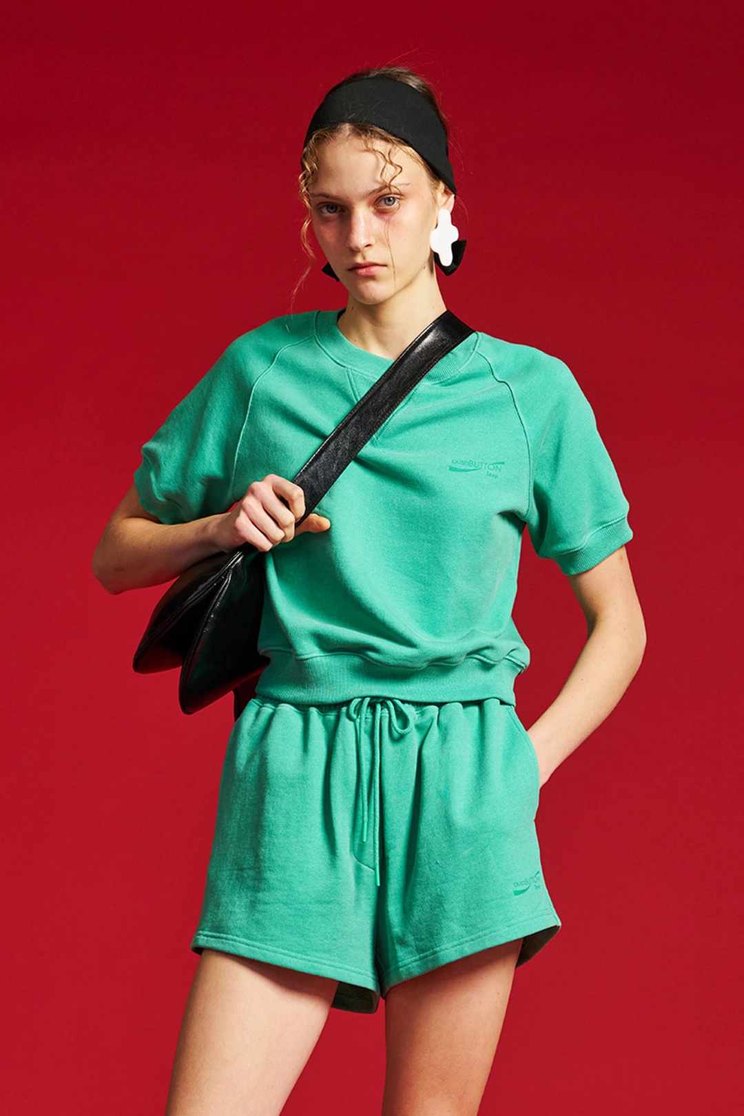 푸쉬버튼 SS26 ZERO GREEN RAGLAN SHORT-SLEEVE SWEATSHIRT 상품 이미지 2