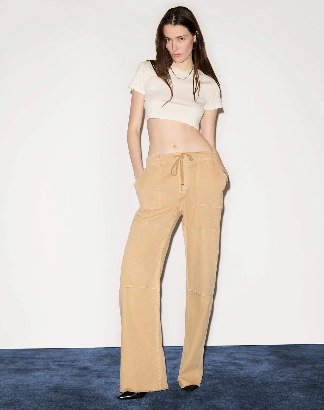 리던 Cropped 60s Slim Tee - Vintage White 상품 이미지 2