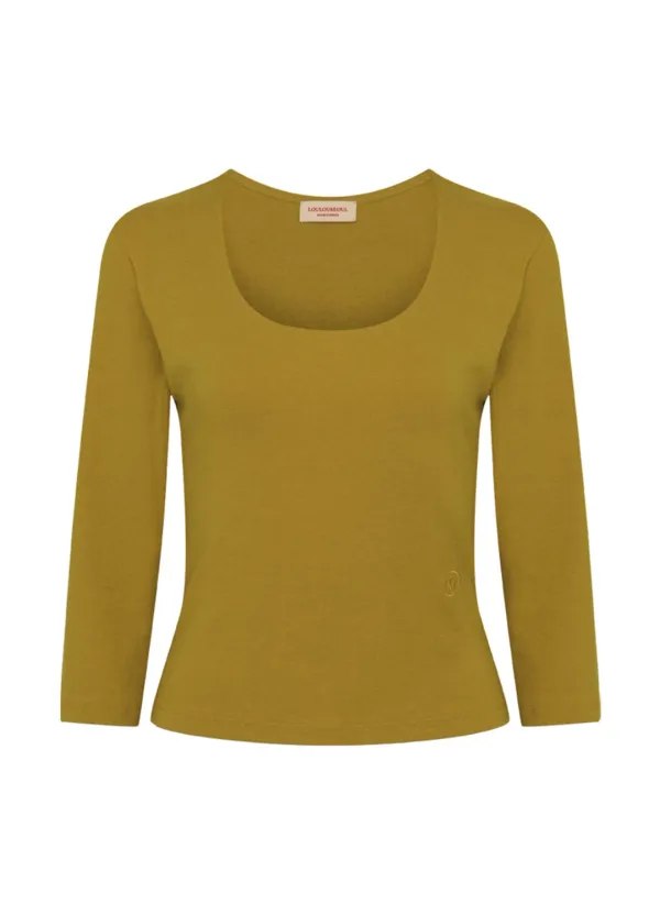 Basic 3/4 Sleeve T-Shirt (Olive)