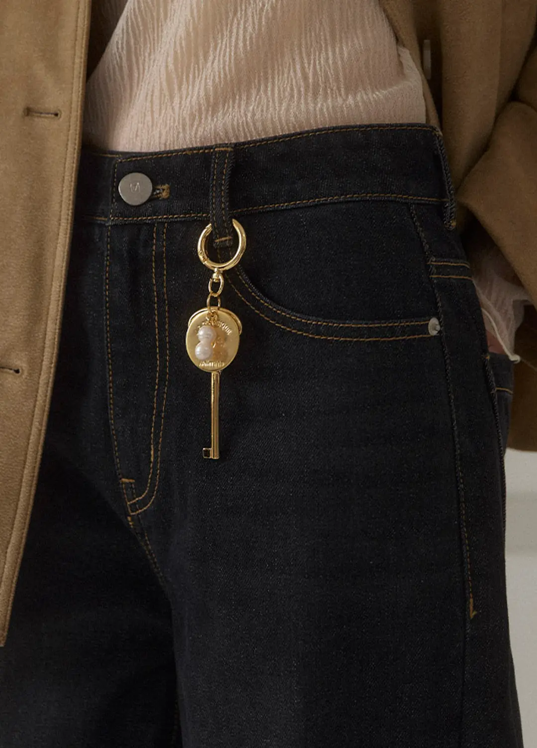 아뜰리에 나인 (Z-KR-0006)ATELIER NAIN GOODS VINTAGE LOGO PEARL KEYRING 상품 이미지 2
