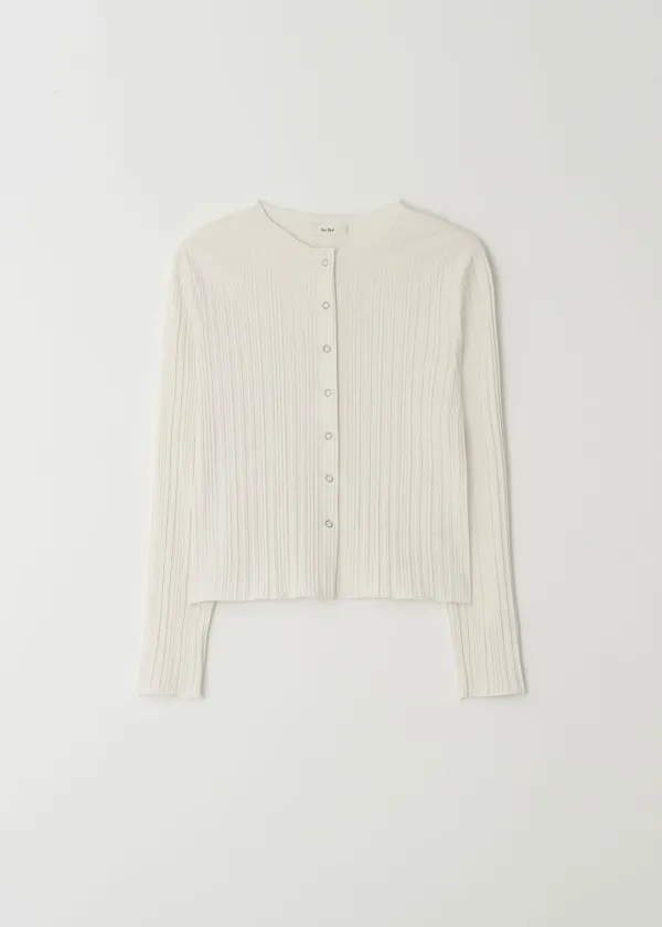 Pleats Snap Cardigan(Ivory)