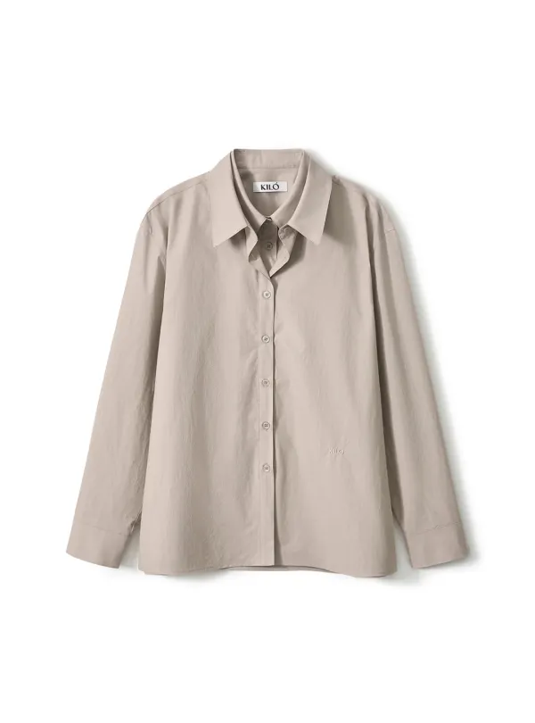 LAYERED COTTON SHIRT (BEIGE)