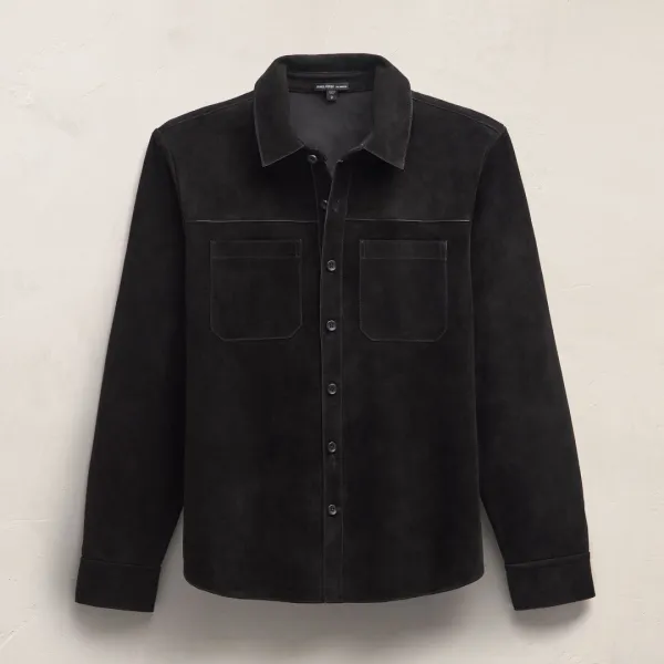 Suede Western Shirt - Black