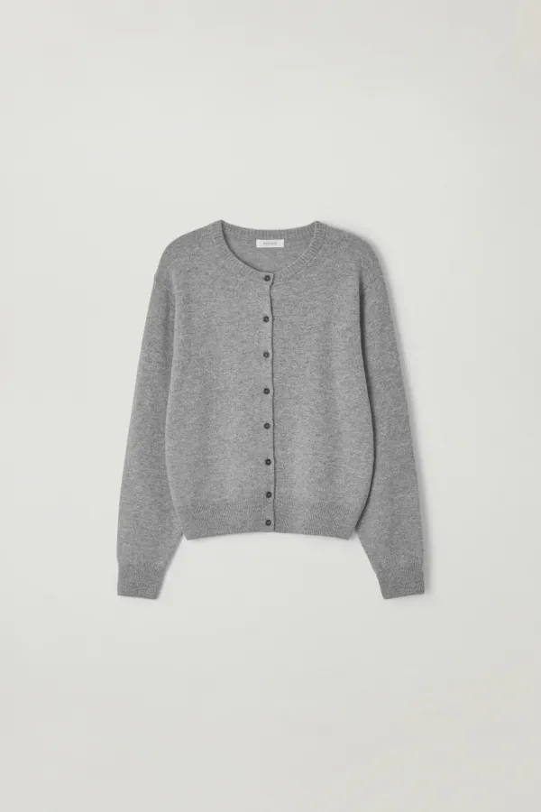 Tape wool cardigan (Gray)