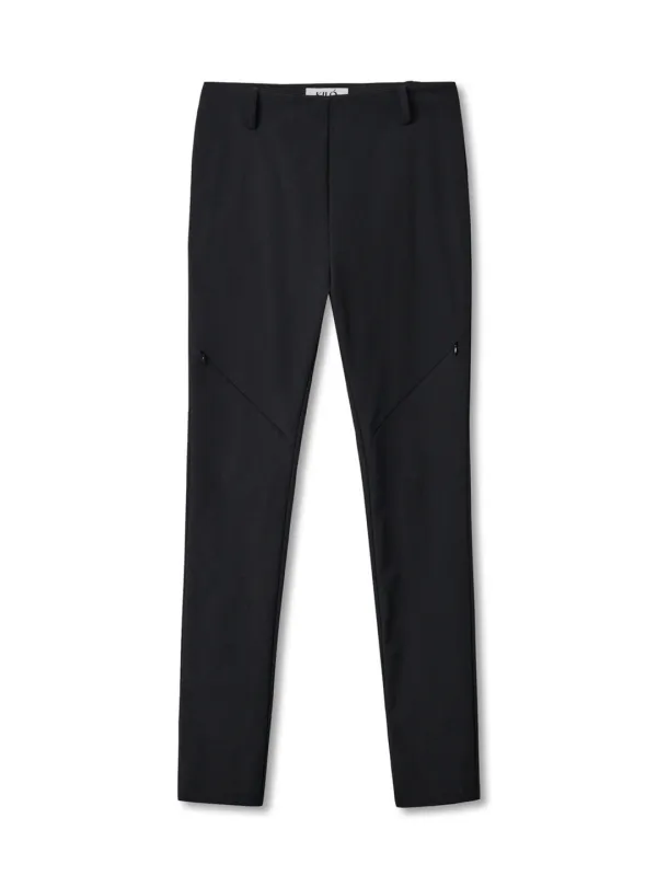 ZIP SLIM-FIT PANTS (BLACK)