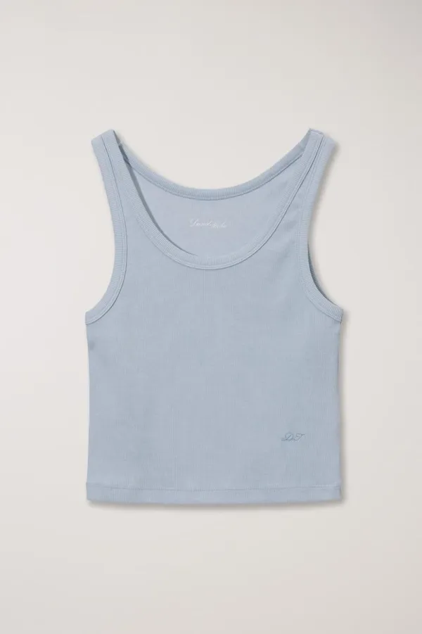 CROPPED SLEEVELESS TOP SOFT BLUE