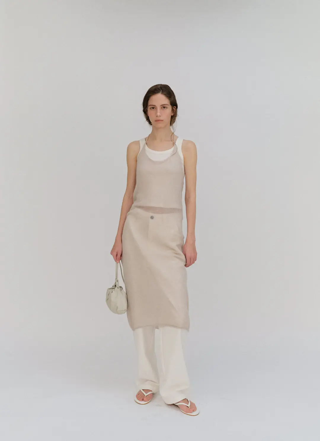 베이오드 Kidmohair halter-neck knit dress_light gray 상품 이미지 1