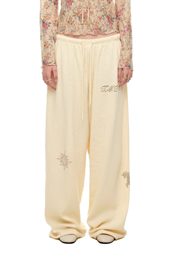 ZODIAC 02 HOTFIX WAFFLE PANTS (CREAM)