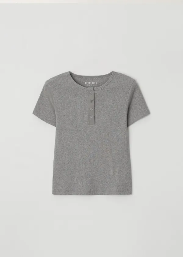 Button half t-shirt (3colors)