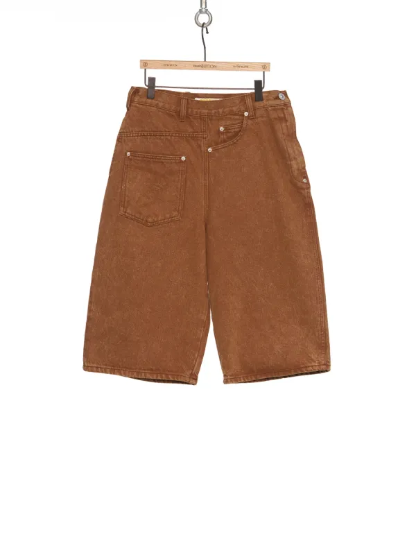 SS26 BROWN TWISTED DETAIL BERMUDA PANTS