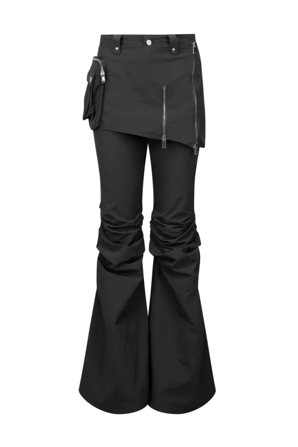 BOOTS CUT SKIRT PANTS (UNISEX) CHARCOAL