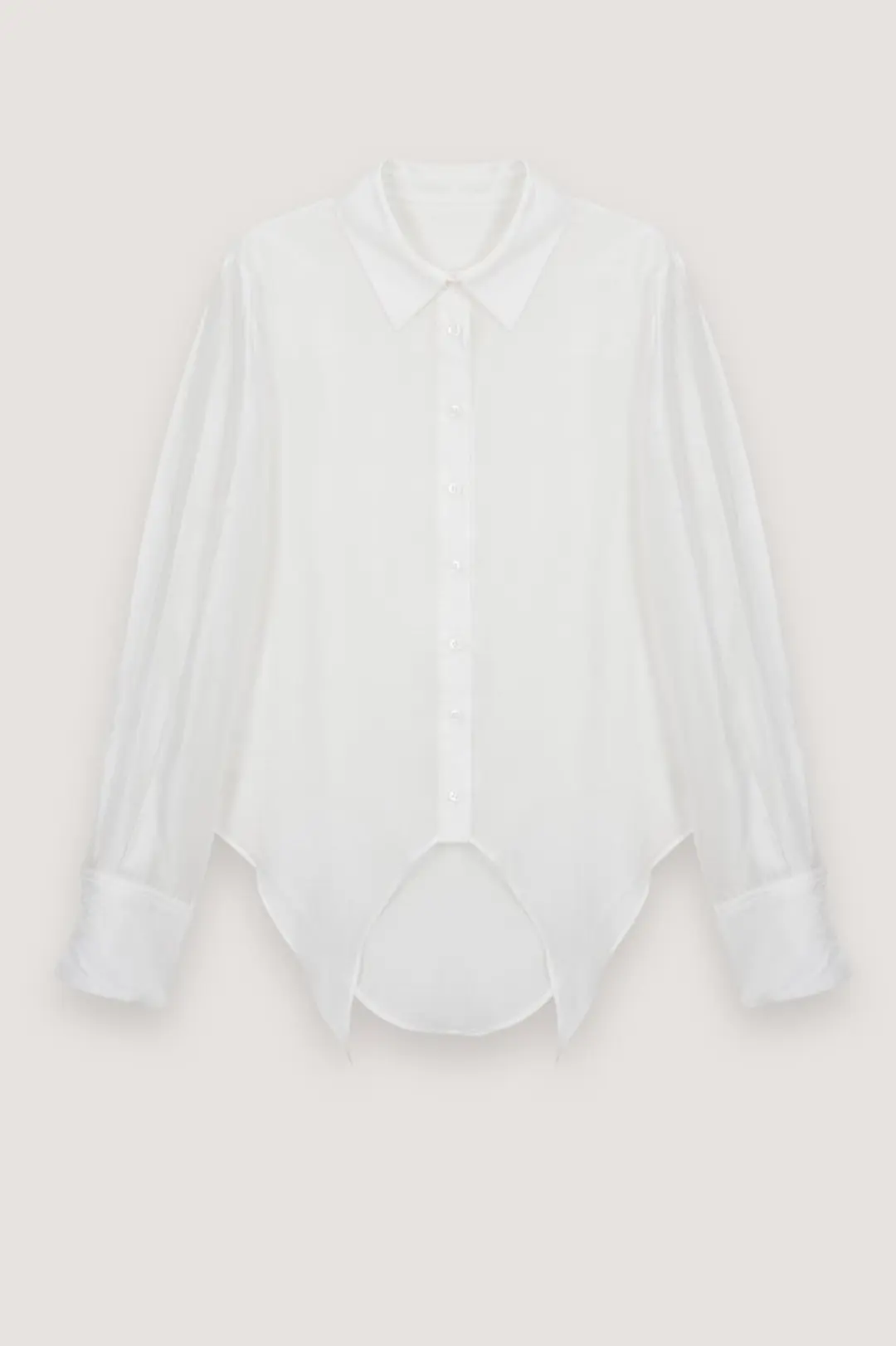 더티스 [Atelier Exclusive] GLOSSY GARTER SHIRT (IVORY) 상품 이미지 2