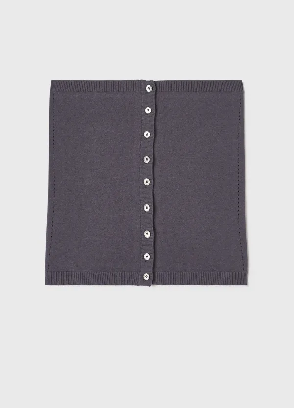 Button Knit Tube Top / Charcoal