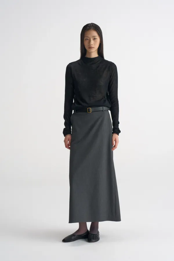 Sheer Mock-Neck Knit_Black