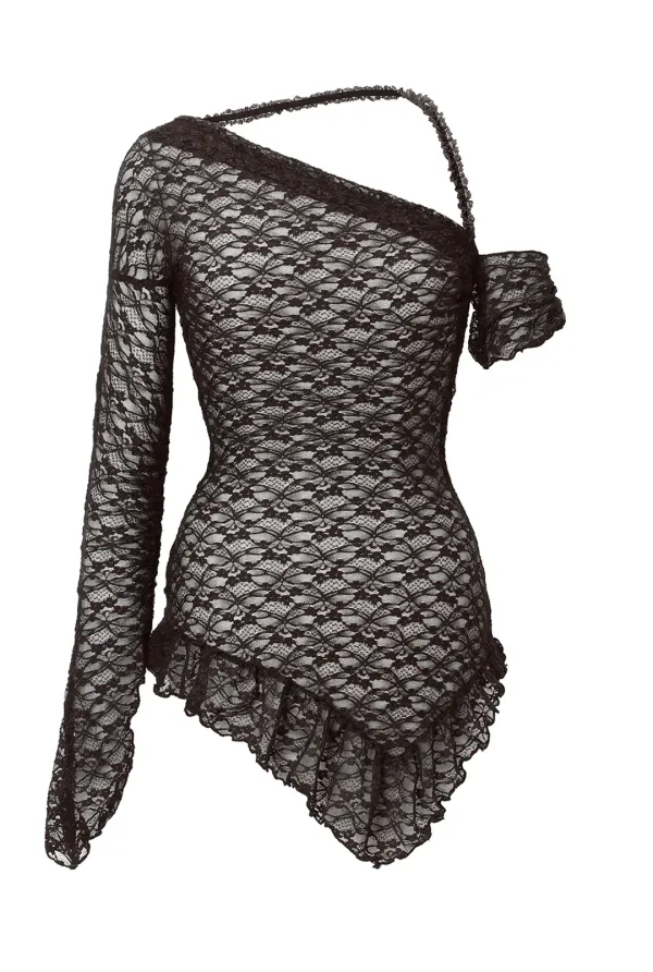 Lace drape top