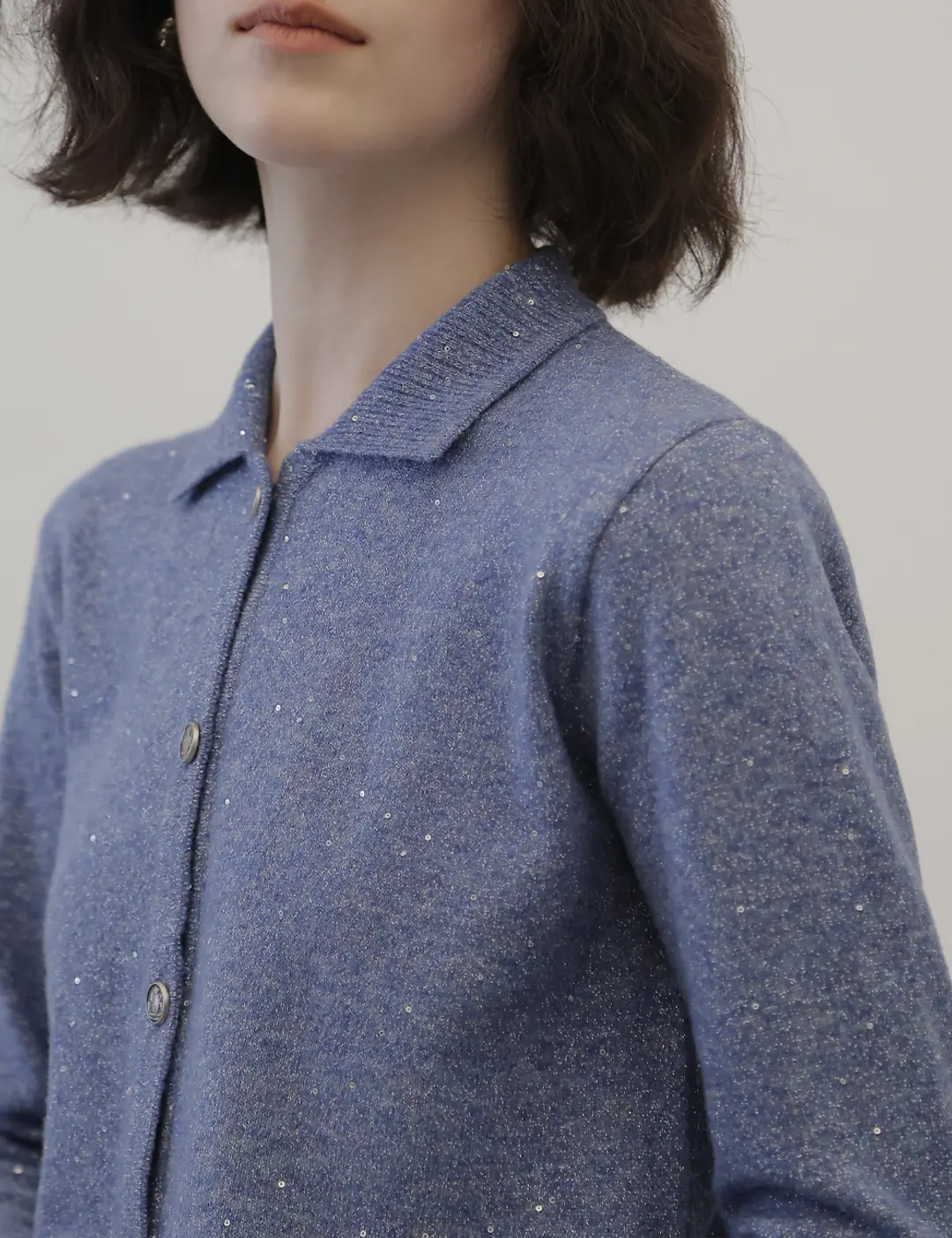 노미나떼 Collar Twinkle Cardigan (Pearl Blue) 상품 이미지 2