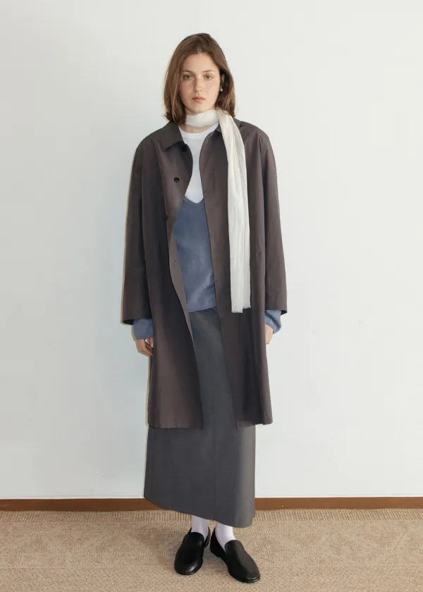 [2nd] Feather Trench Coat in Brown