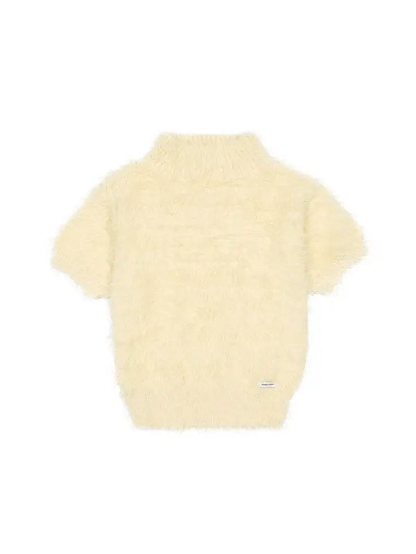 [9/18 예약 발송] HAIRY HIGH NECK KNIT (LIGHT YELLOW)