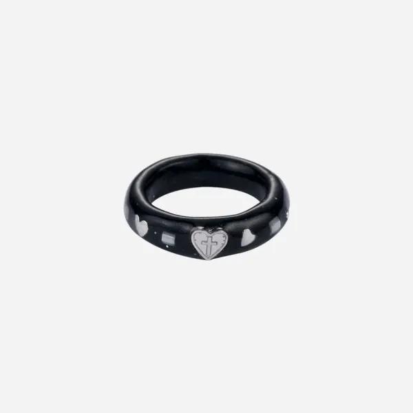 heart term ring-black