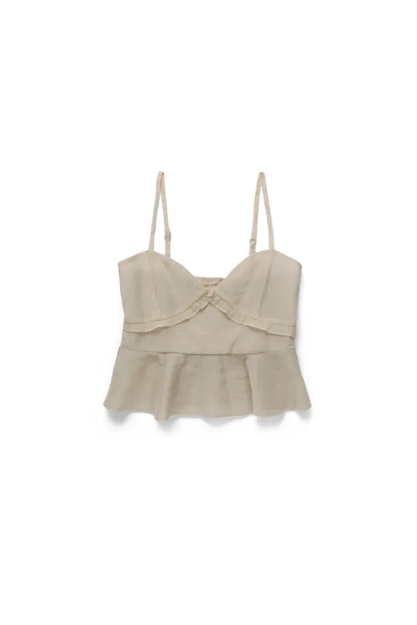 Olive organza blouse_beige