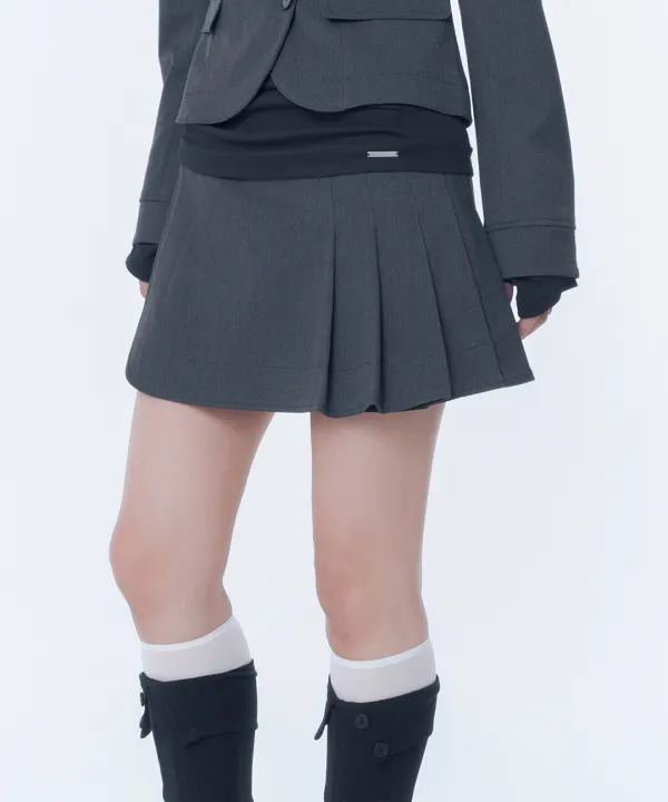 [레이 PICK] Omoi pleats wrap skirt CHARCOAL