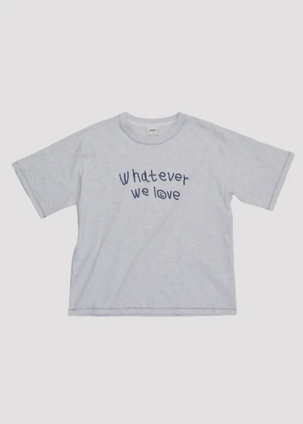 20S T SHIRT WHATEVER WHITE MELANGE