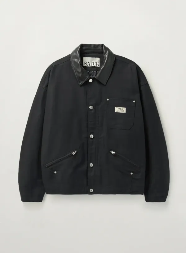 Cotton Work Jacket - Black