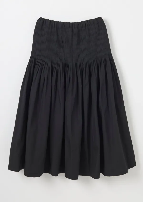 Handmade Wrinkle Pin Tuck Skirt BLACK