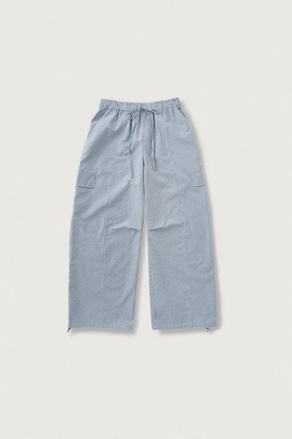 FLAP CARGO PANTS [BLUE (CHECK)]