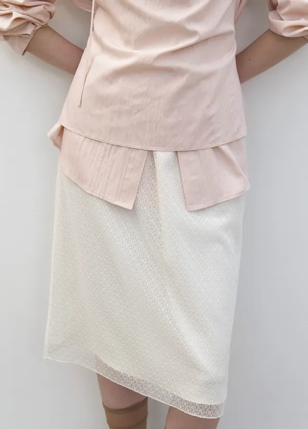 (SK-5081)LACE LAYERED MIDI SKIRT