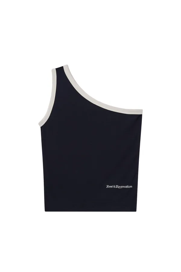 ONE SHOULDER SLEEVELESS - NAVY