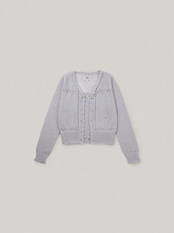 Rosee Lace Cardigan Set - Blue로제 레이스 가디건 세트