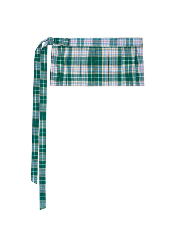 SIDE TIE LAYERED WRAP SKIRT, GREEN