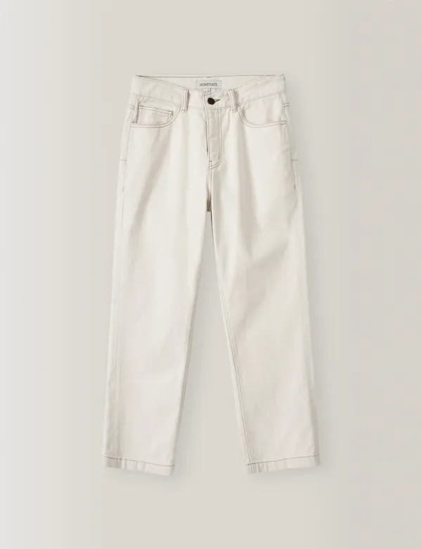 Mid-rise Slim Natural Denim - Short (Ivory)