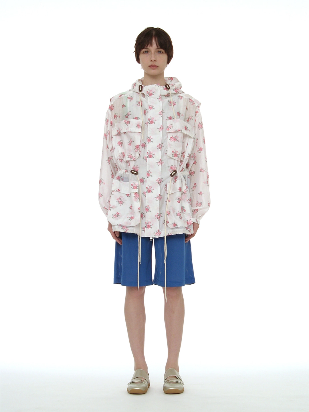 파르티멘토 [WOMEN] FLORAL LIGHTWEIGHT HOODED UTILITY JACKET_WHITE 상품 이미지 2