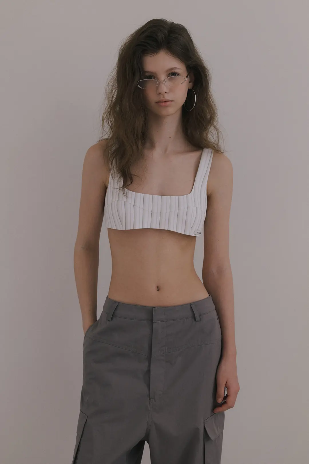오버듀플레어 COTTON CURVE BUSTIER_IVORY STRIPE 상품 이미지 2