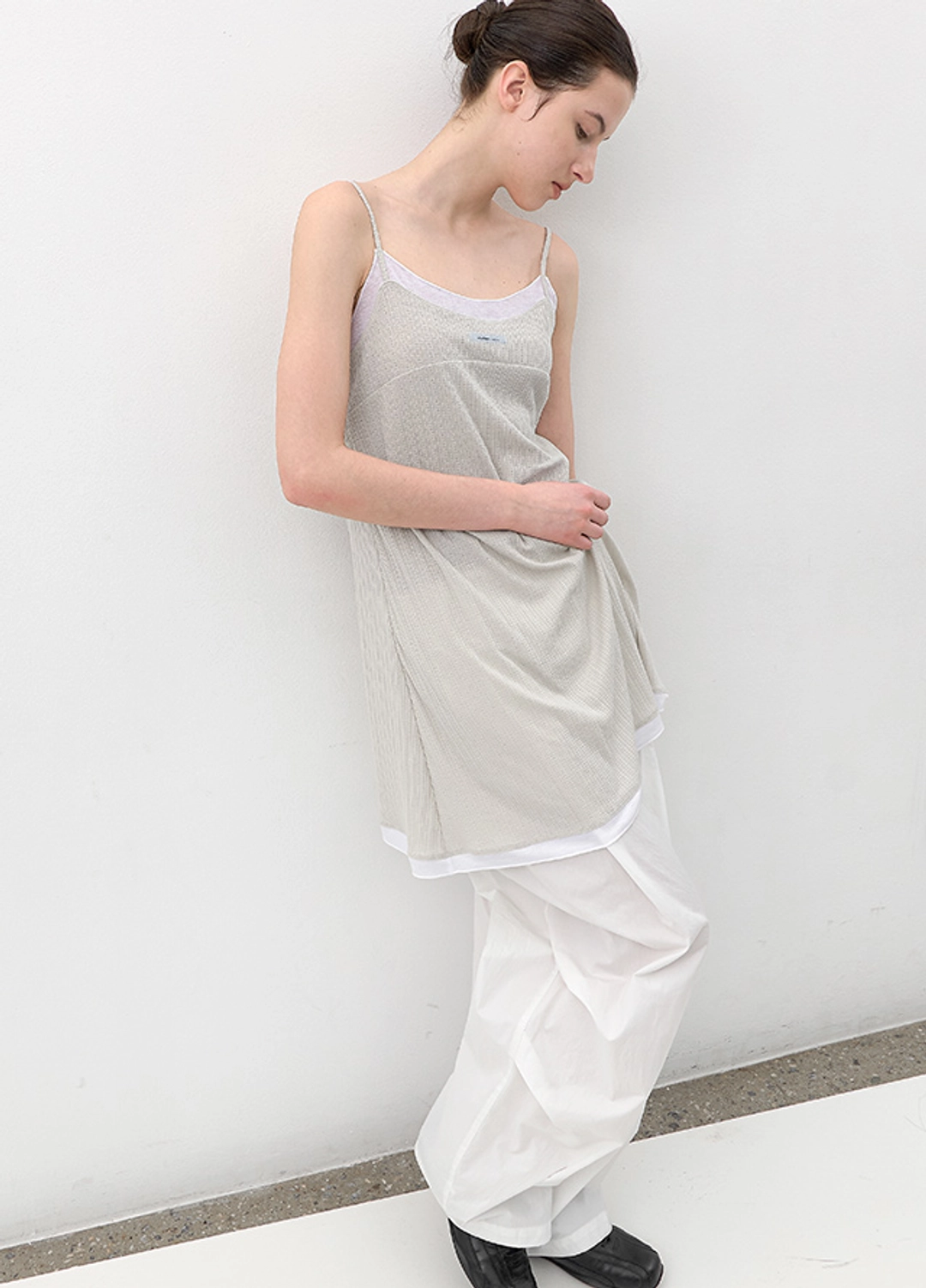 아뜰리에 나인 (OP-6340)AN SHEER JERSEY MINI DRESS 상품 이미지 3