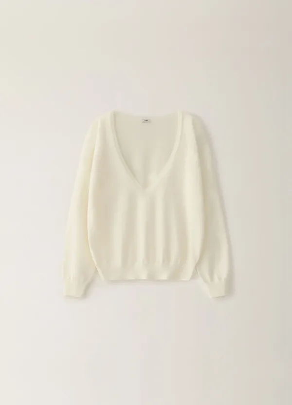 2ND / Kid  Slim V-neck Knit - Ivory