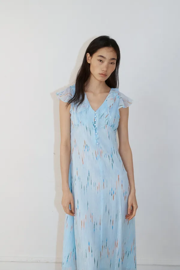 Ruffle Button Dress_Soft Blue