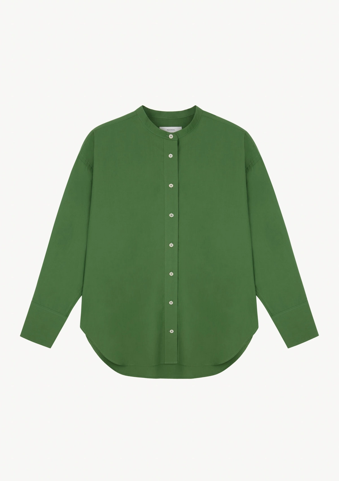 문달 Keats Stand Collar Shirt in Green 상품 이미지 1