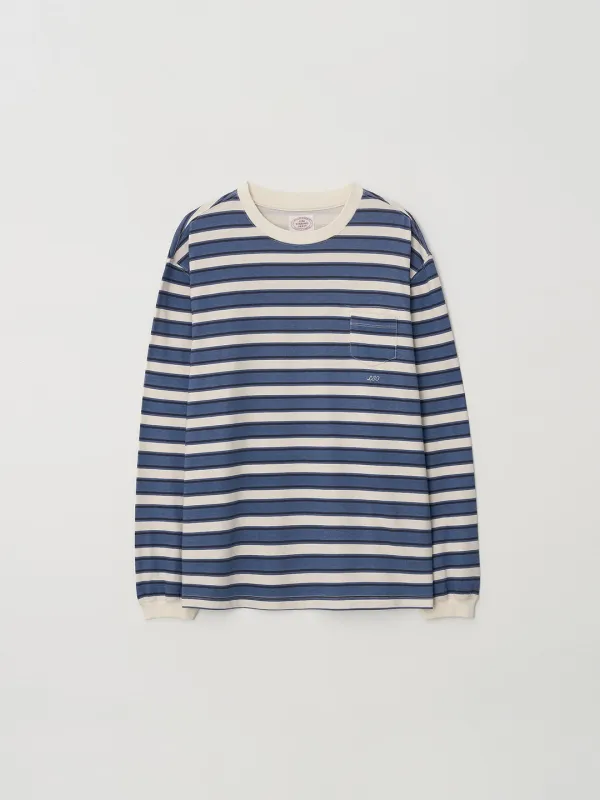 [10/22 예약배송] LSO pocket t-shirt ( 26Stripe ver. )_Faded blue