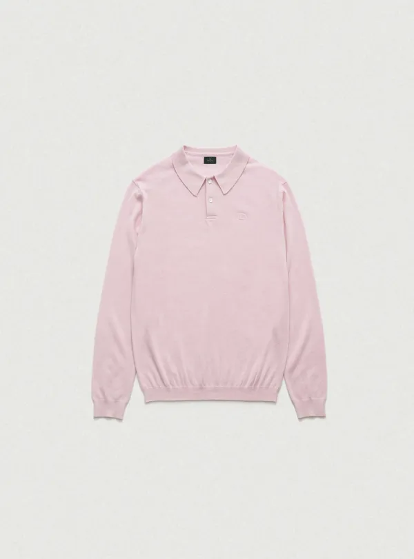 Oversized Cashmere Wimblyn Knit Polo Shirt_Pink