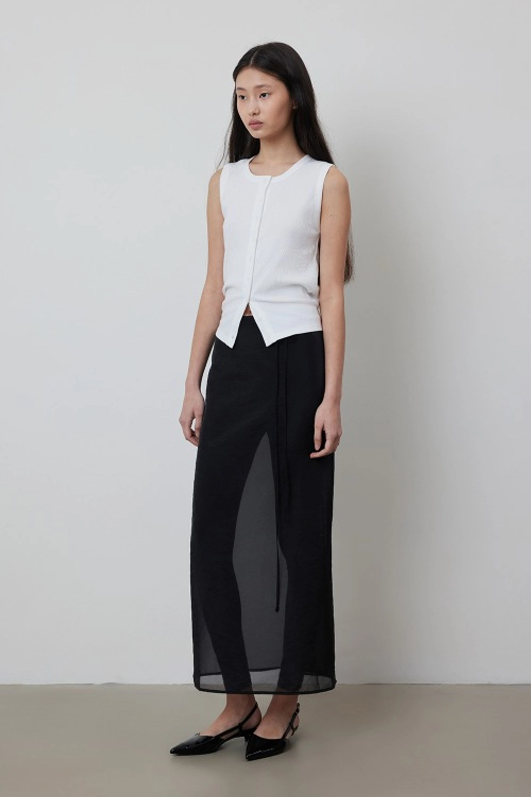 퀸스래빗 See-through Wrap Layered Skirt 상품 이미지 2
